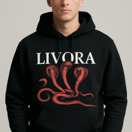 Мъжки суичър Livora Red Snakes – черен суичър с червени змии
